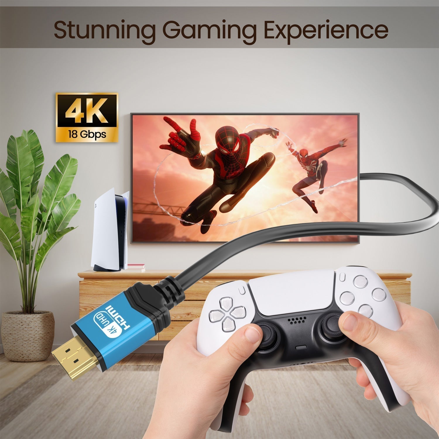 4M 4K HDMI 2.0 Cable | 4K UHD | Premium High Speed | Blue Alloy Head
