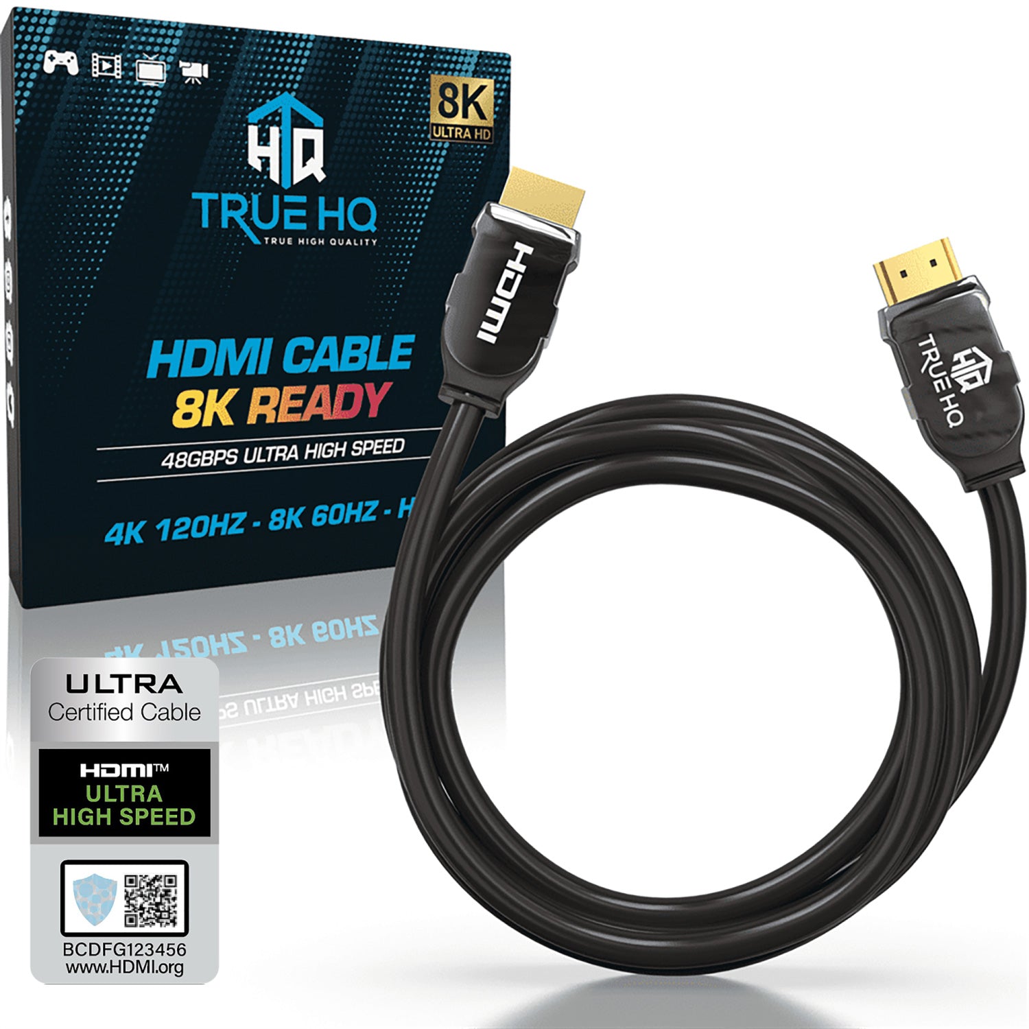 2M HDMI 2.1 Cable | 8K Ultra High Speed | 4K@120Hz | Zinc Alloy Head