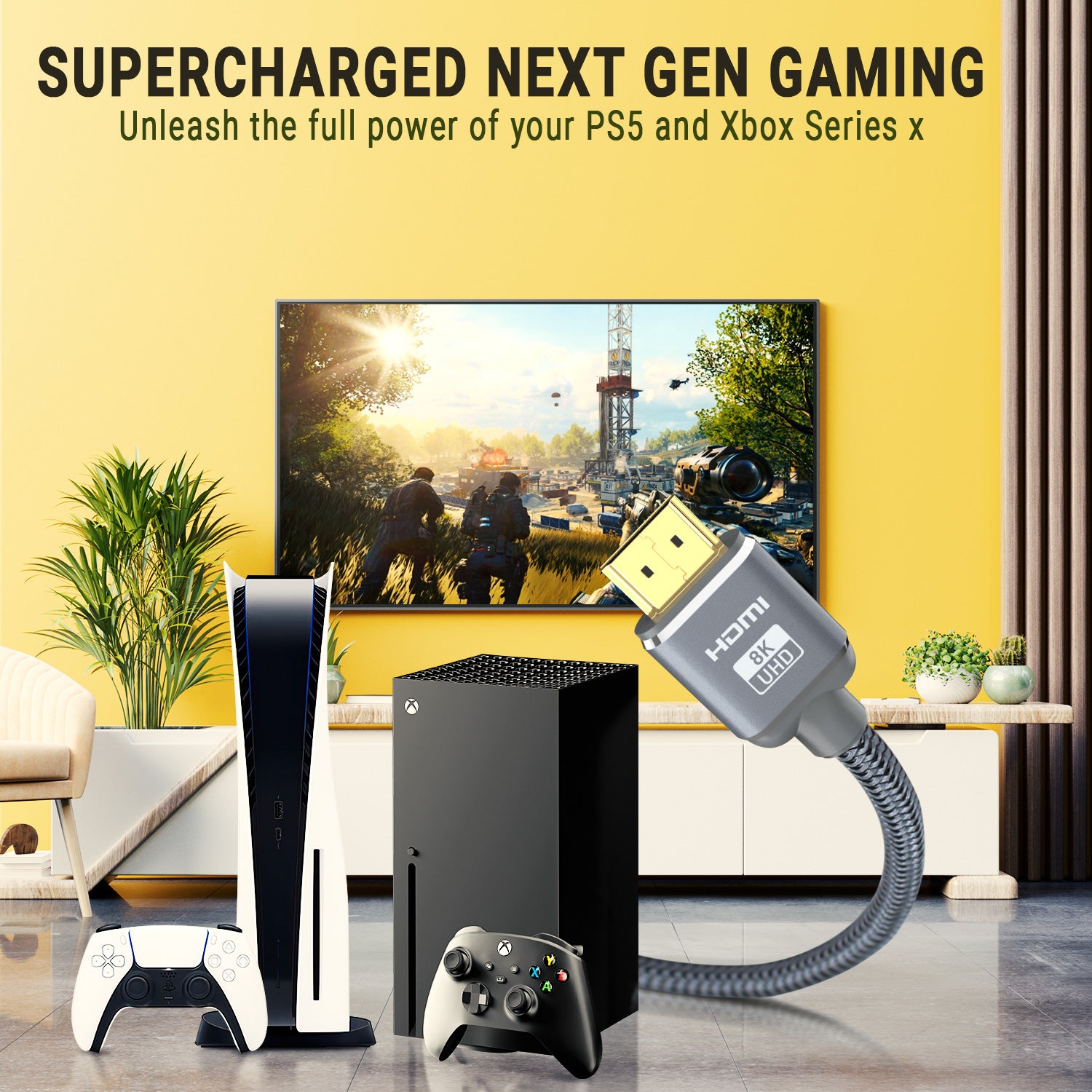 2M HDMI 2.1 Cable Certified | 8K Ultra High Speed | 4K@120Hz | Grey Alloy Head