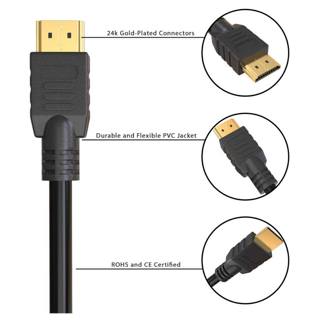 10M HDMI Cable | Full HD 1080p 3D | Long High Speed Lead | Black