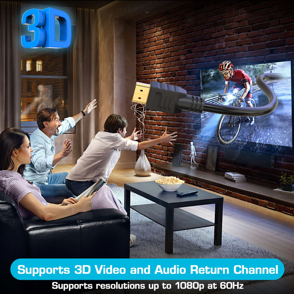 20M HDMI Cable | Full HD 1080p 3D | Long High Speed Lead | Black