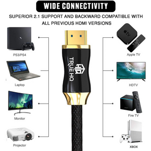 2M HDMI 2.1 Cable 8K Braided 48Gbps by True HQ™