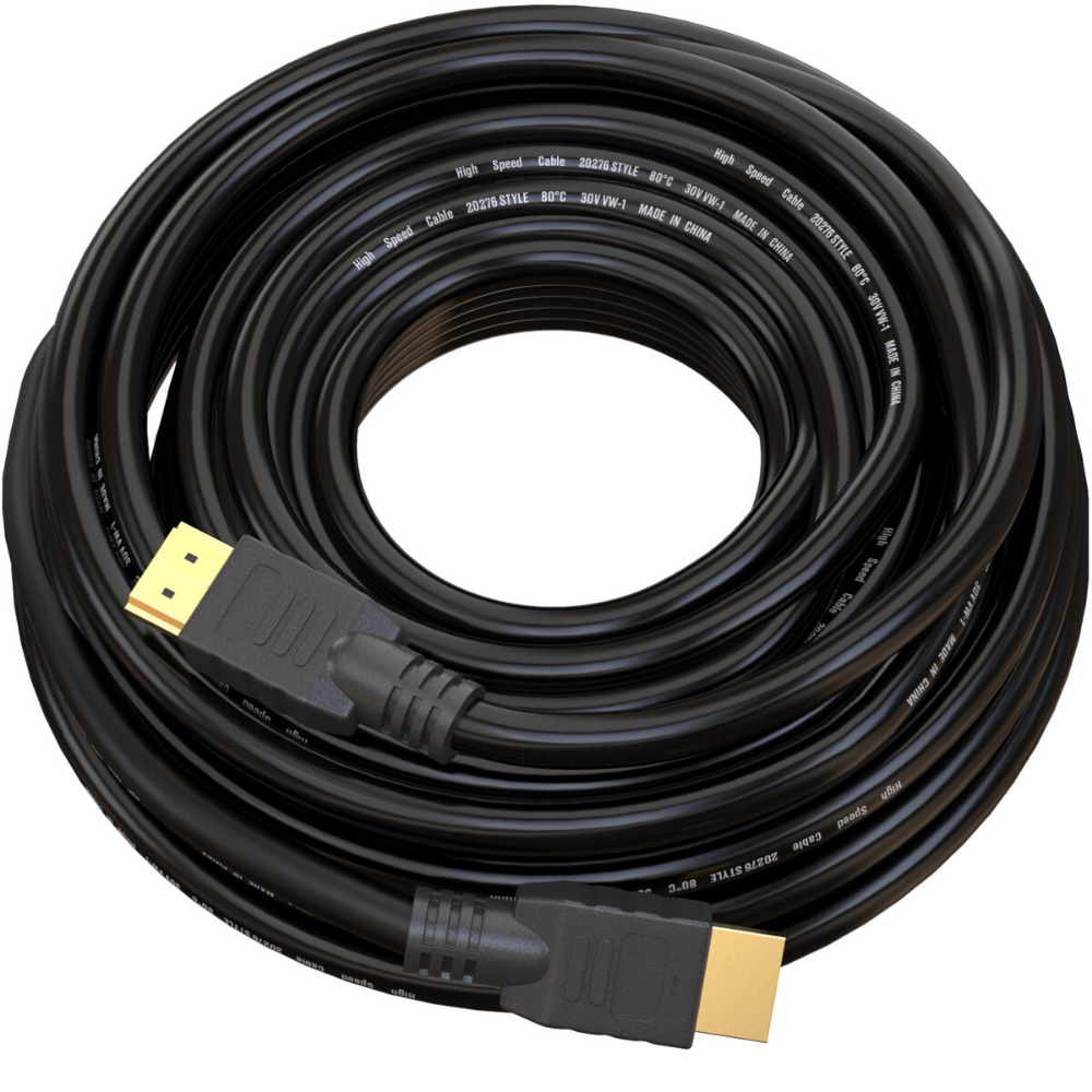 15M HDMI Cable | Full HD 1080p 3D | Long High Speed Lead | Black