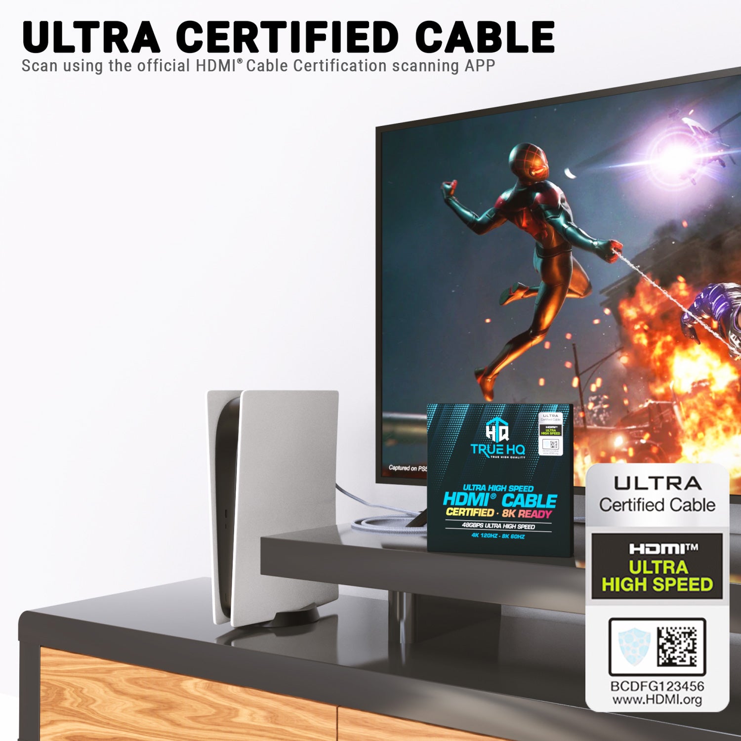 2M HDMI 2.1 Cable Certified | 8K Ultra High Speed | 4K@120Hz | Grey Alloy Head